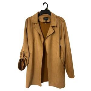 Love Tree Suede Open Front Jacket Women’s Size M Soft Lightweight Fall Blazer